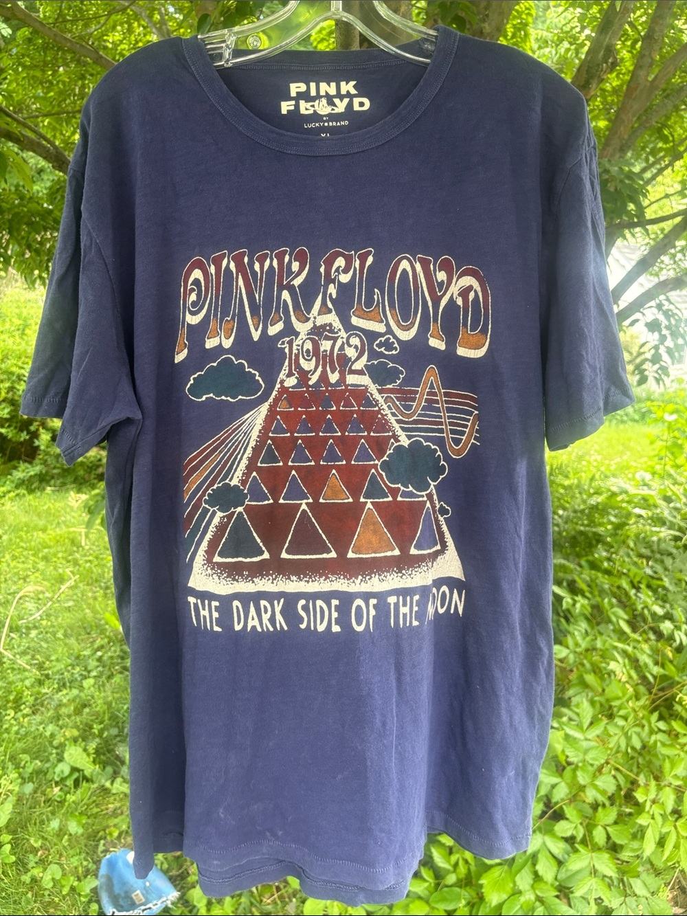 Lucky Brand Pink Floyd 1972 The Dark Side of the Moon Navy Graphic Tee XL